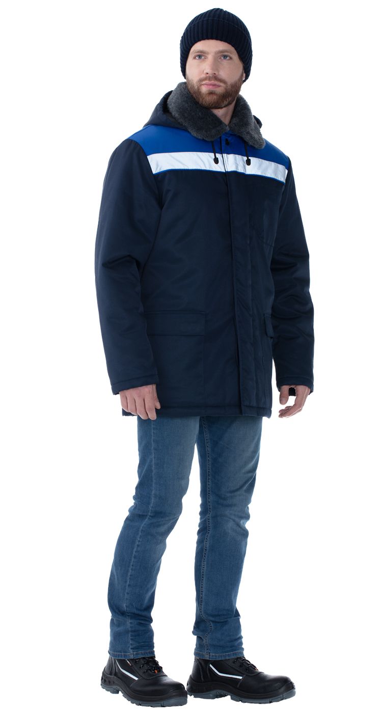 Куртка утепленная мужская "Монтаж РФ" цв.т.син.-вас. цена