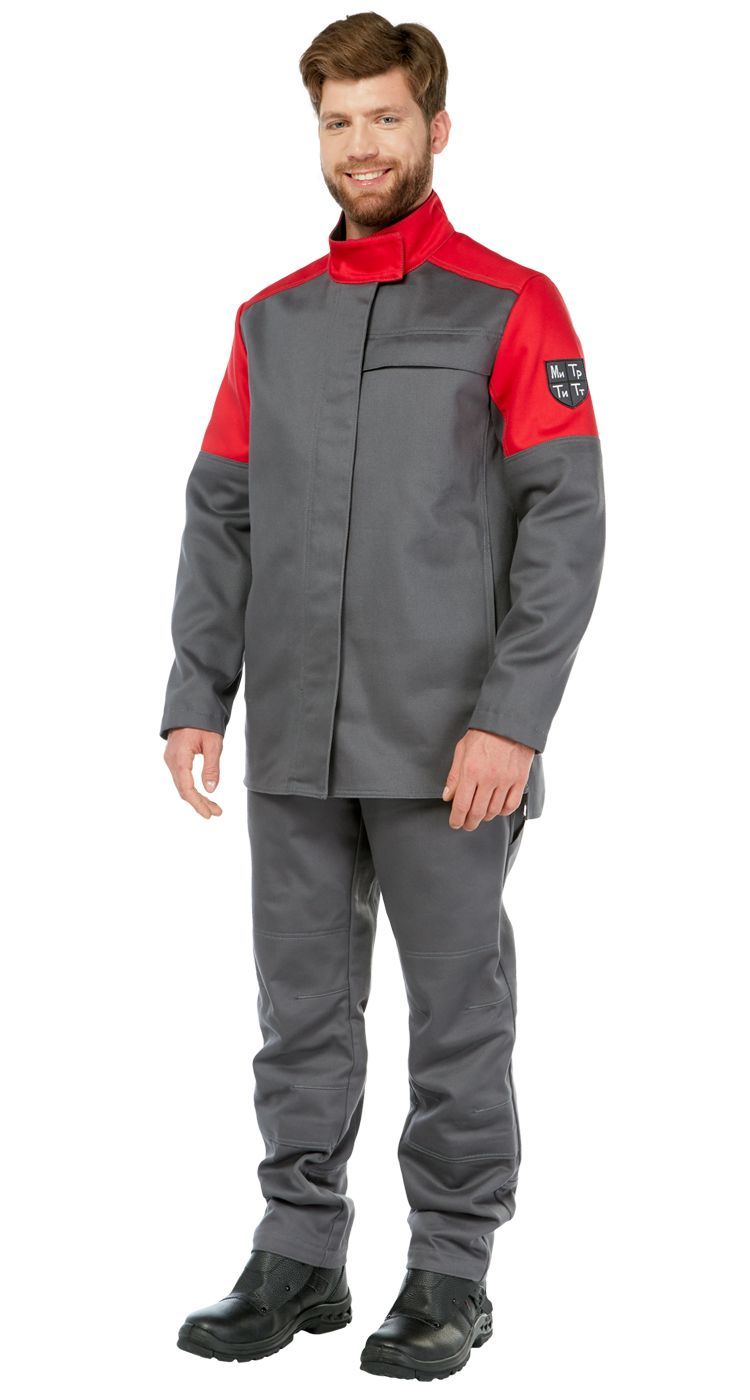 Костюм сварщика "Баклер" с пк цв. серый-красный цена